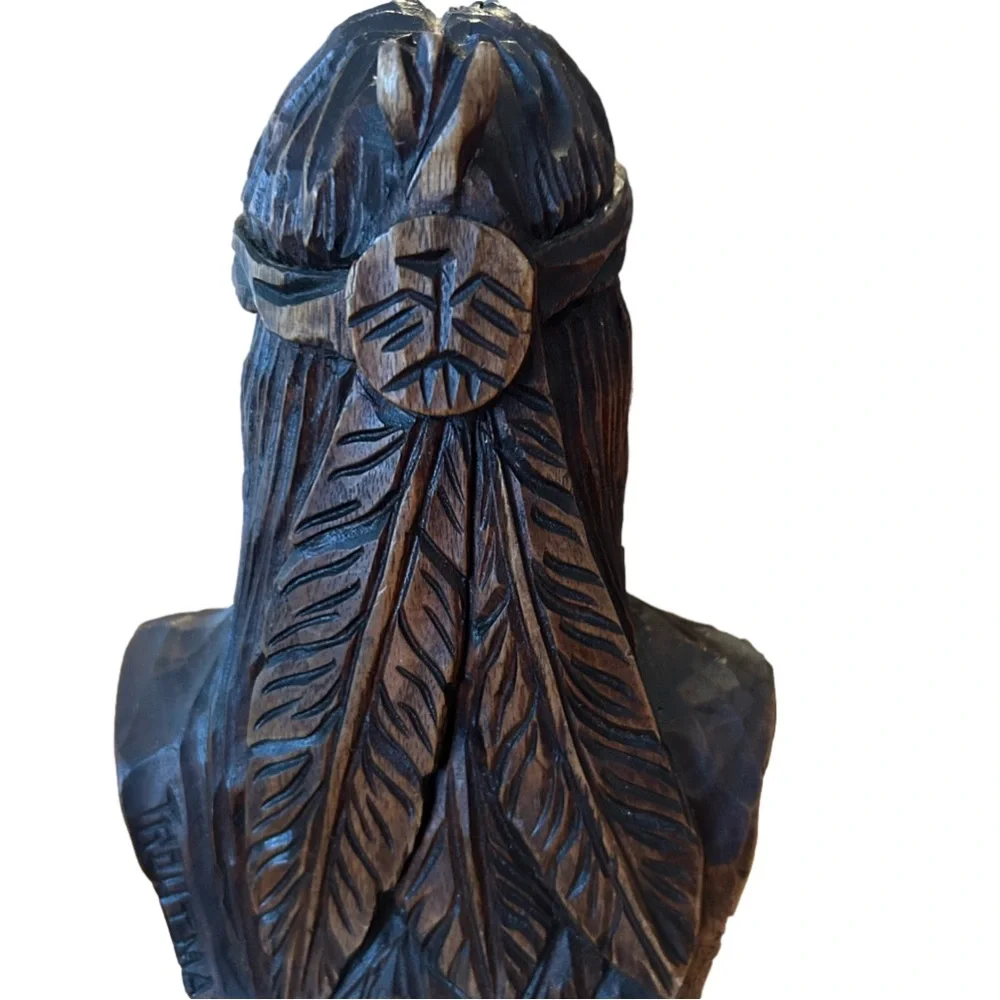 Vintage , hand carved ,painted , war chief.